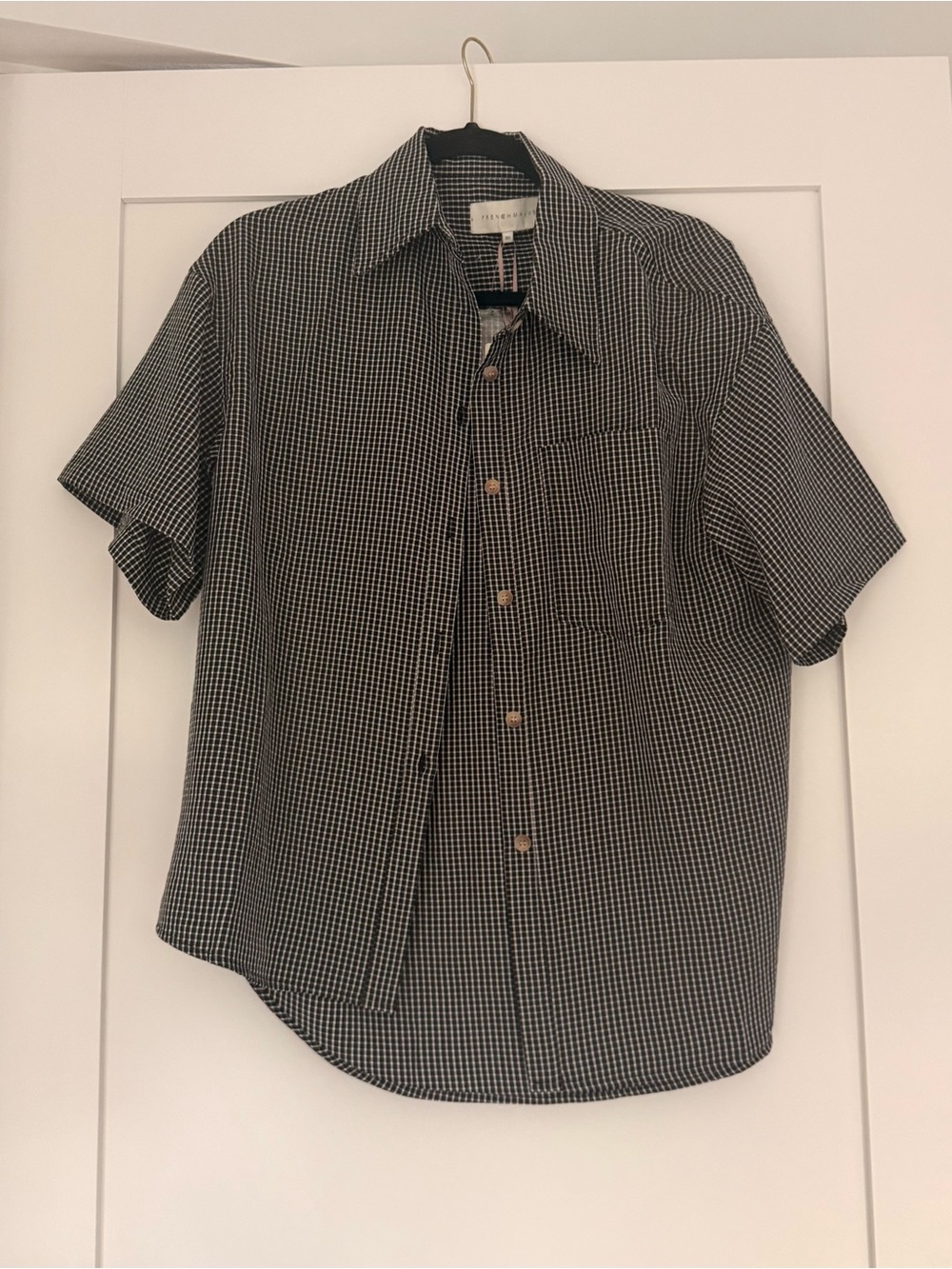 French Mauve KAI BOXY SHIRT - BLACK/WHITE
